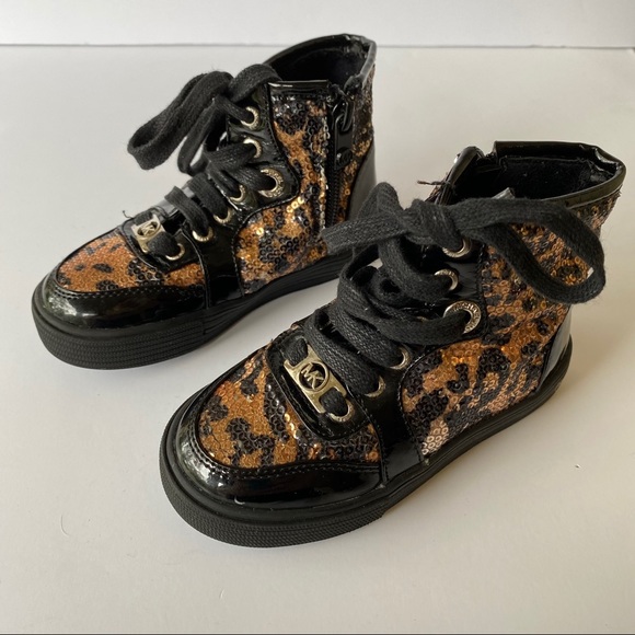 Michael Kors Other - Michael Kors leopard high top sequin boots toddler